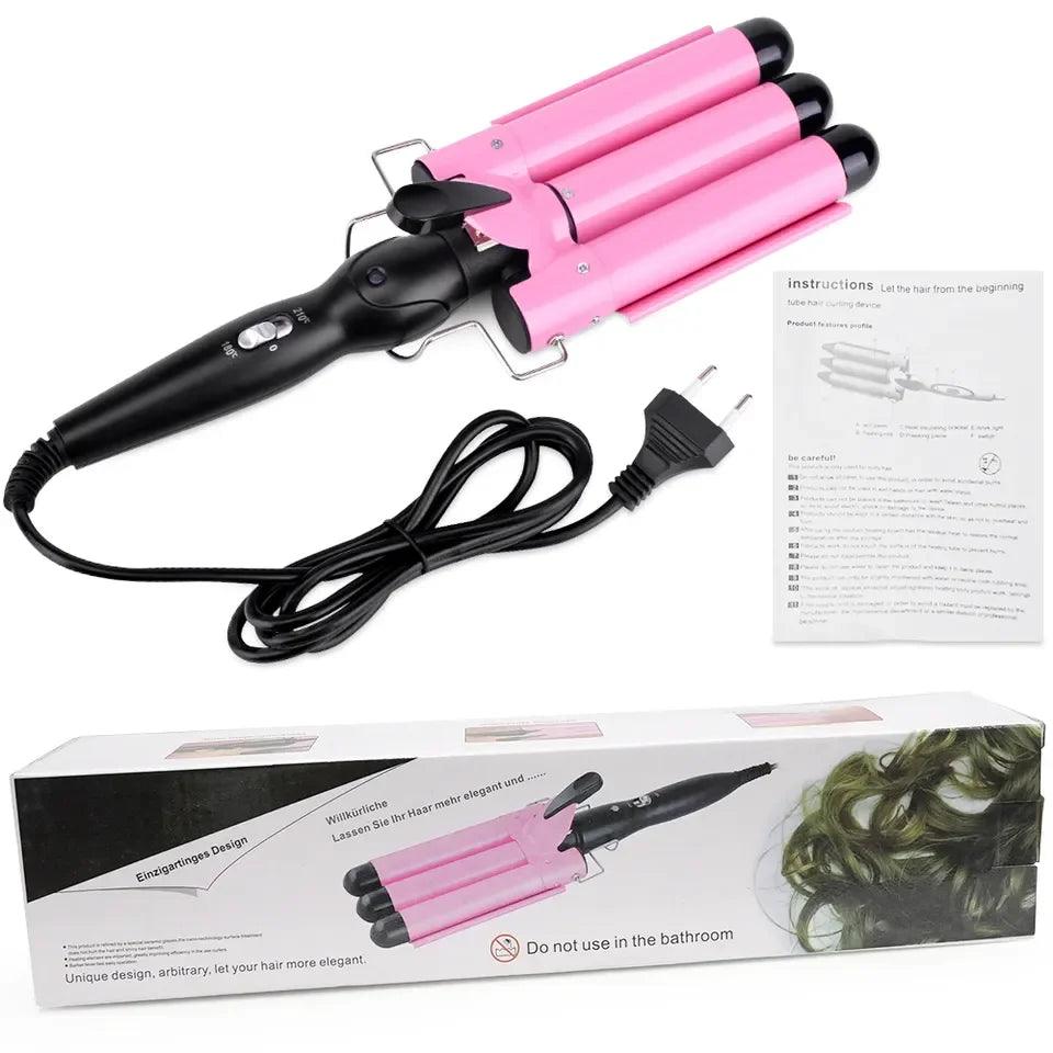 3 Barrel Ceramic Hair Waver Crimping Iron