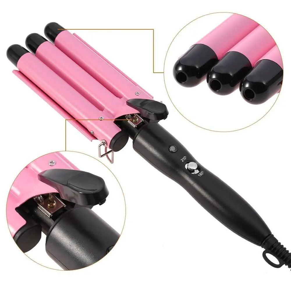 3 Barrel Ceramic Hair Waver Crimping Iron