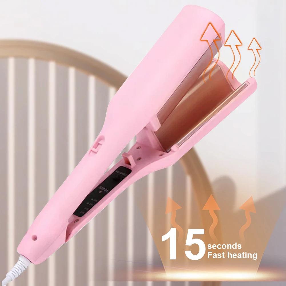 32mm Hair Waver Adjustable Temperature Hair Crimper Fast Heating Ceramic Big Waves Hair Crimper for Beach Waves