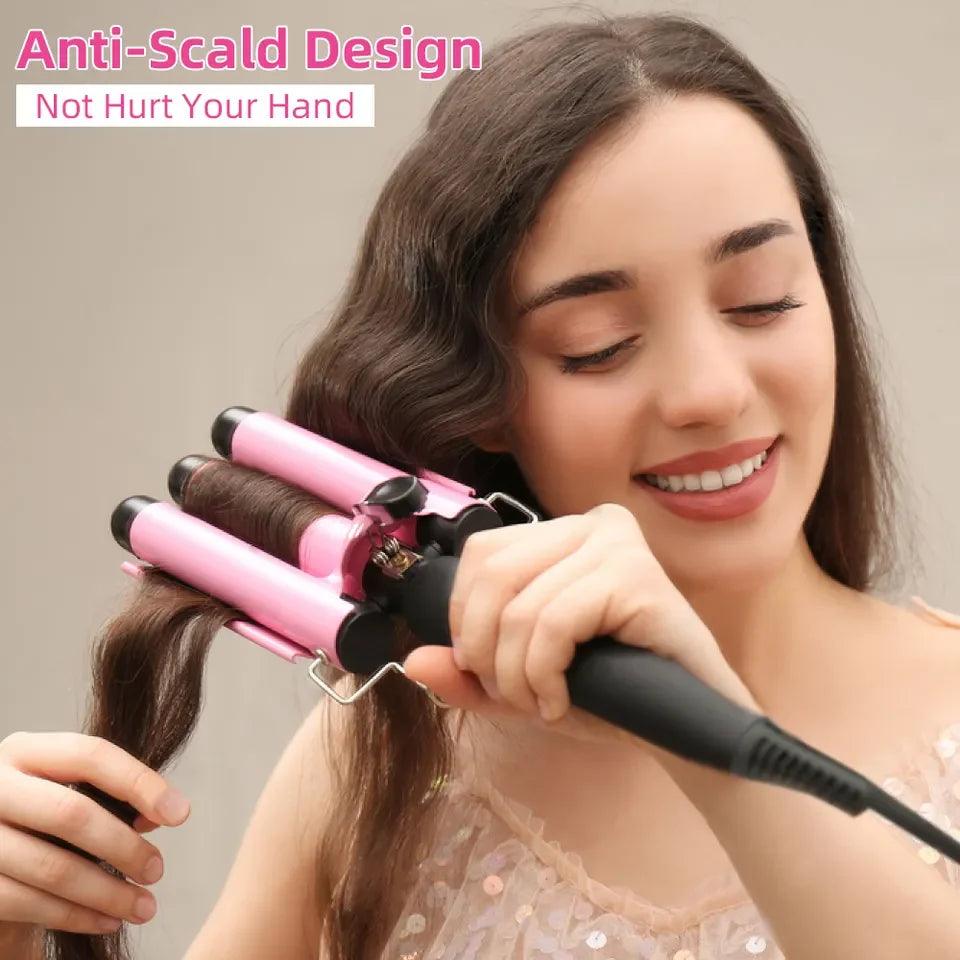 3 Barrel Ceramic Hair Waver Crimping Iron