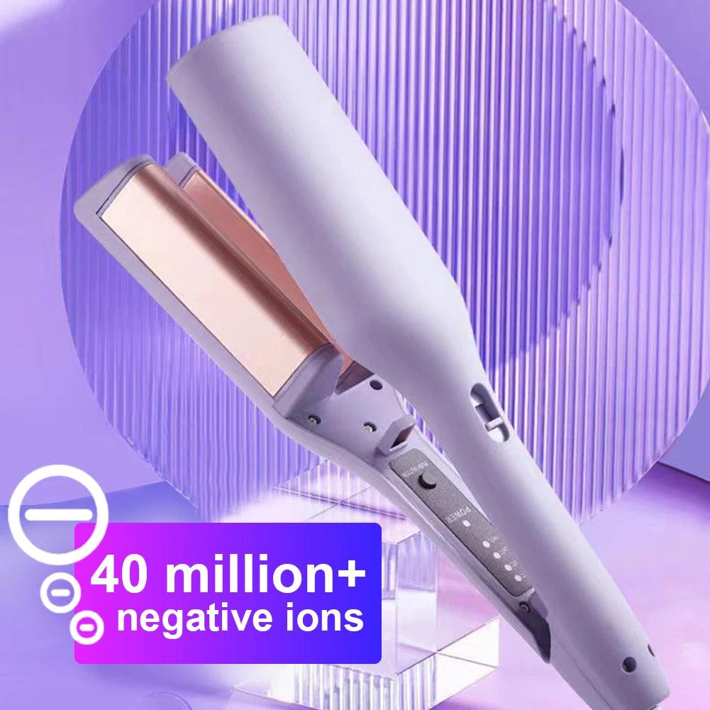 32mm Hair Waver Adjustable Temperature Hair Crimper Fast Heating Ceramic Big Waves Hair Crimper for Beach Waves