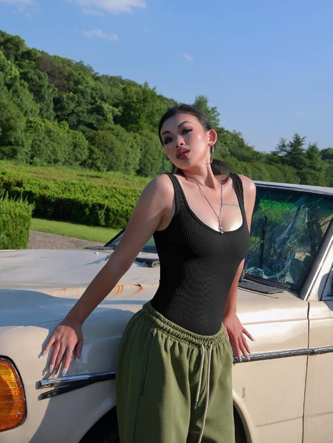 Sleeveless Knit Thong Bodysuit